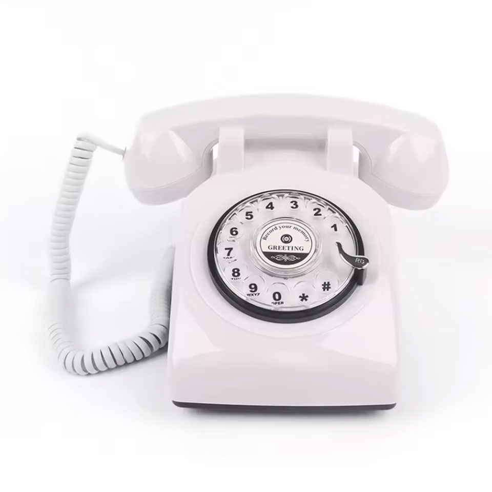 Telefonos vendégkönyv fehér színben